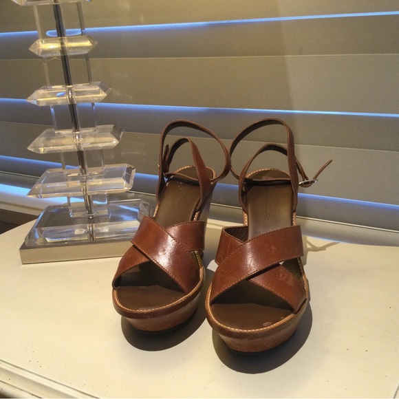 Full leather Italian summer wedges - Picture 4 of 5